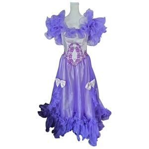 Marys Purple Quinceanera Ball Gown Organza Ruffle Corset Princess Dress S/M